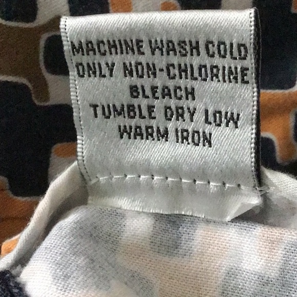 Talbots navy/orange/brown pencil skirt with front pockets size 4P stretch - Picture 9 of 9